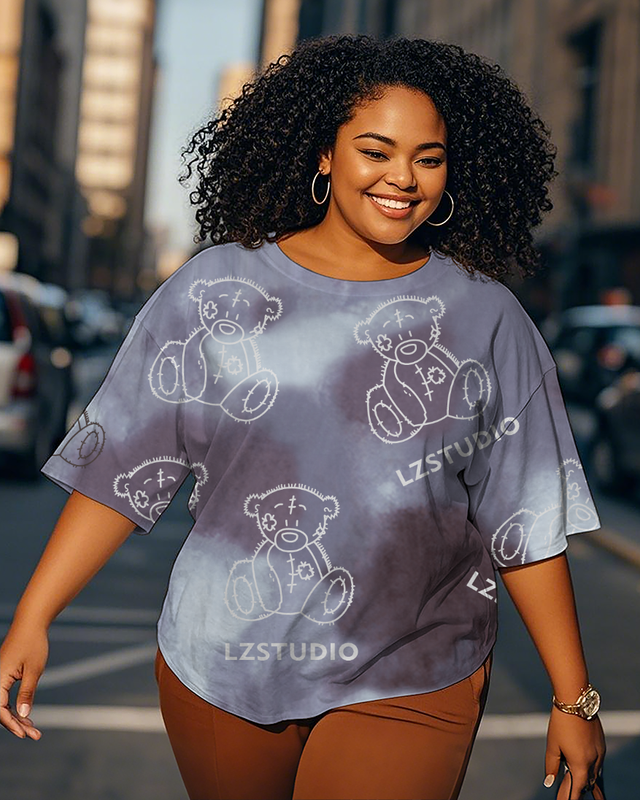 Dyeing Women's Plus Size T-shirts