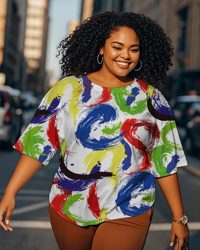 Dyeing Women's Plus Size T-shirts