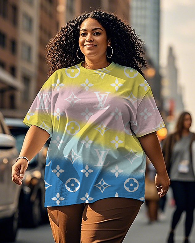 Dyeing Women's Plus Size T-shirts