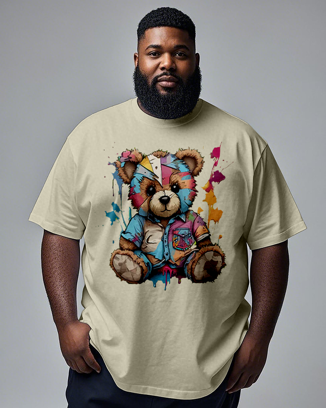 Tattered Teddy Men's Plus Size Short Sleeve T-Shirt