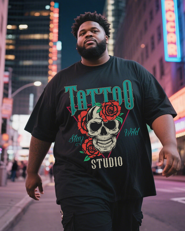 Tattoo-Maste Men's Plus Size Short Sleeve T-Shirt