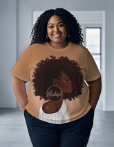 Thankful Afro Girl Women's Plus Size T-shirts