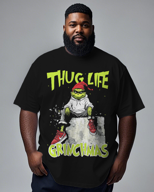 Thug Life Grinchmas Men's Plus Size Short Sleeve T-Shirt