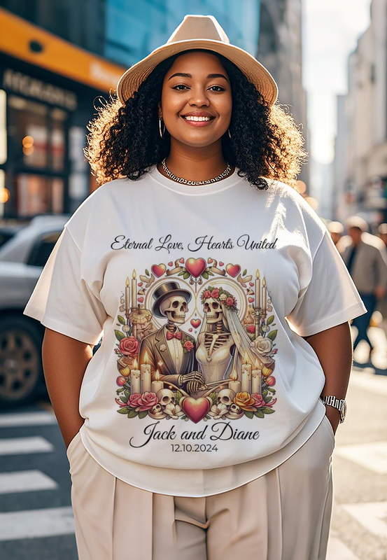 Wedding skull Women's Plus Size T-shirts