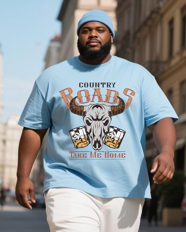 Western-Whiskey Men's Plus Size Short Sleeve T-Shirt