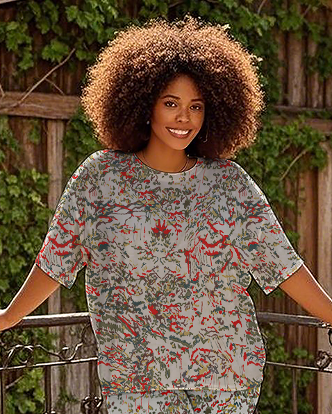 Women's abstract floral patterns T-Shirt & Pants