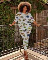 Women's animals pattern T-Shirt & Pants