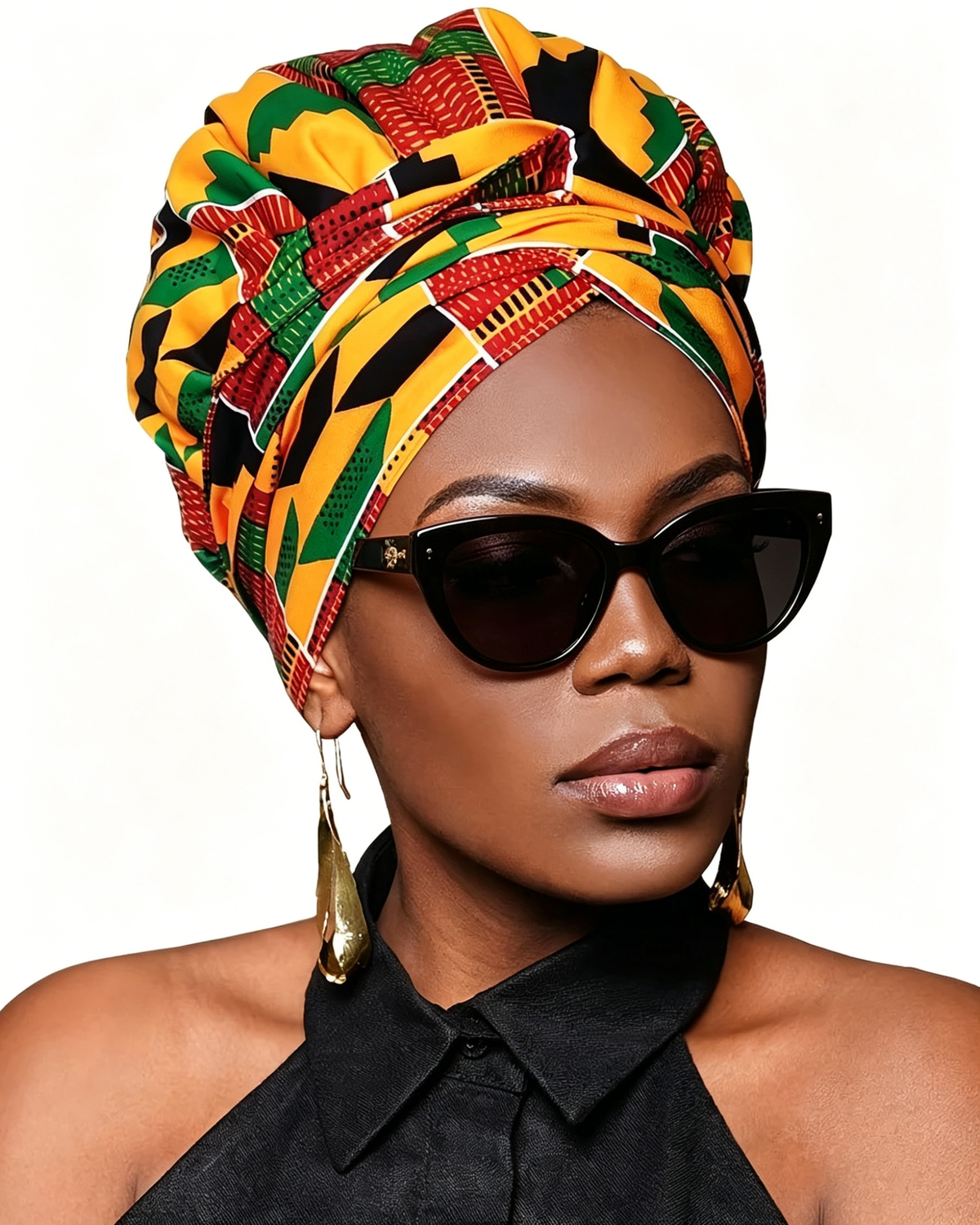 Satin-Lined African Print Headscarf Hat