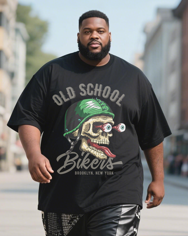 biker-skull Men's Plus Size Short Sleeve T-Shirt