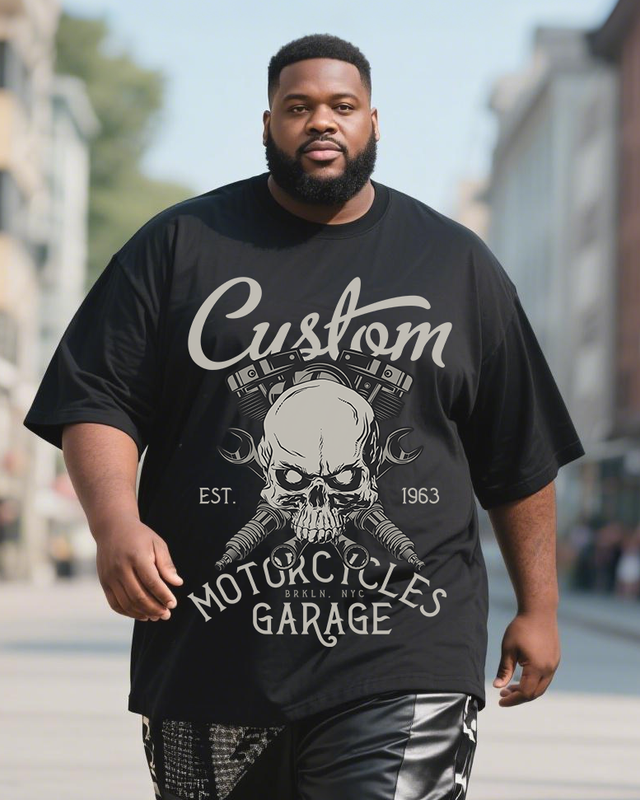 biker-whiskey Men's Plus Size Short Sleeve T-Shirt