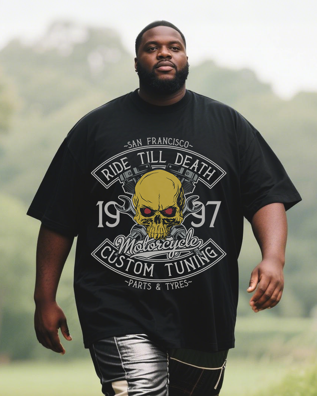 biker-whiskey Men's Plus Size Short Sleeve T-Shirt