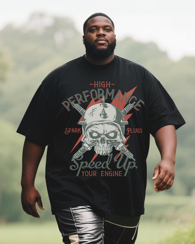 biker-whiskey Men's Plus Size Short Sleeve T-Shirt