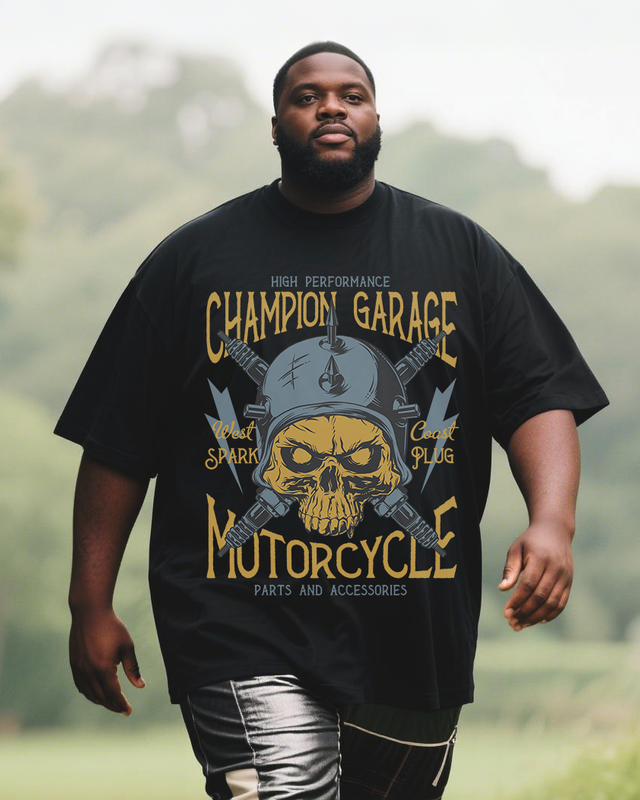 biker-whiskey Men's Plus Size Short Sleeve T-Shirt