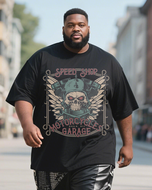 biker-whiskey Men's Plus Size Short Sleeve T-Shirt