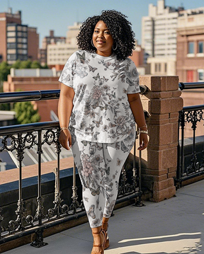 Women's butterfly pattern T-Shirt & Pants