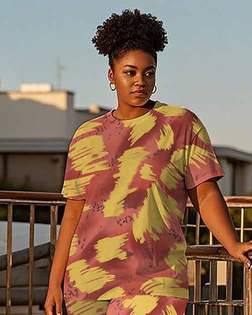 Women's creative pattern T-Shirt & Pants