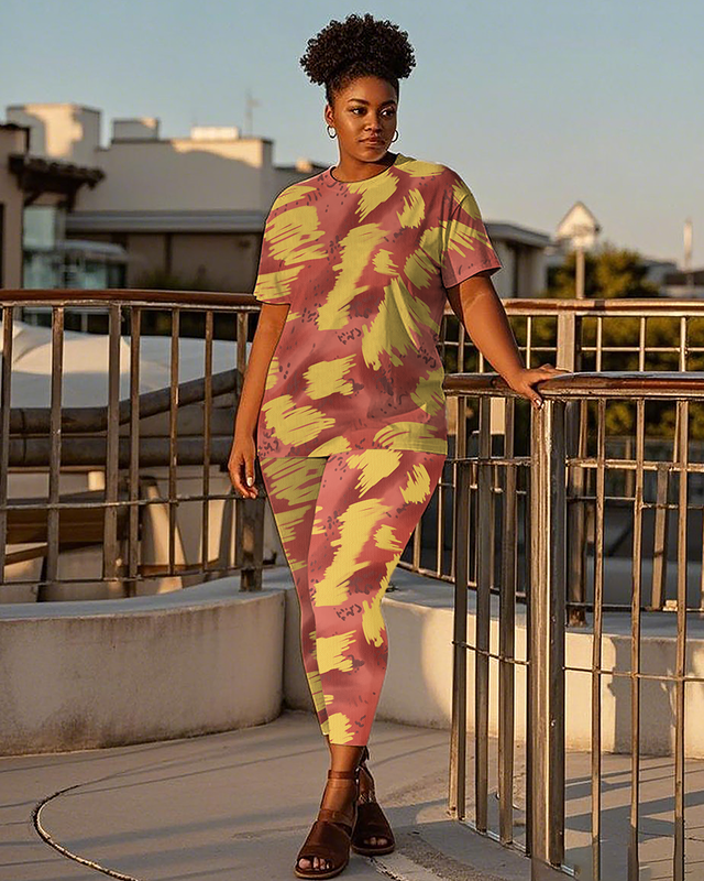 Women's creative pattern T-Shirt & Pants