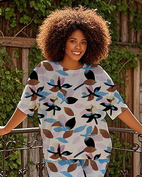 Women's creative pattern T-Shirt & Pants