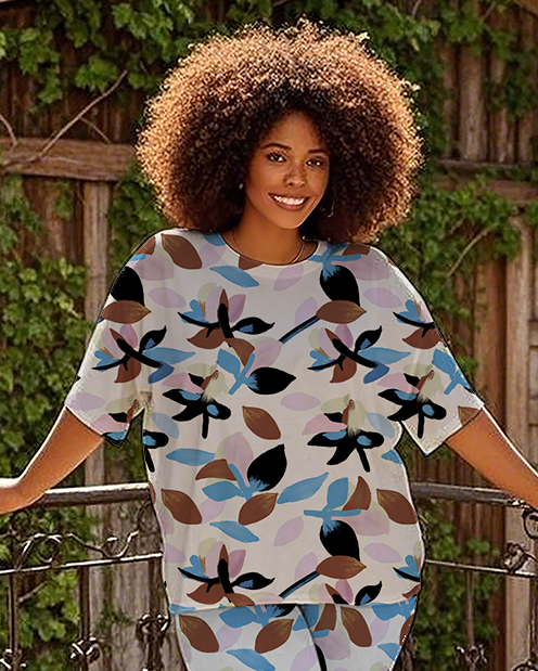 Women's creative pattern T-Shirt & Pants