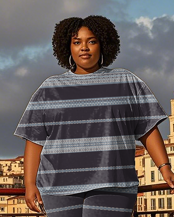 Women's creative pattern T-Shirt & Pants