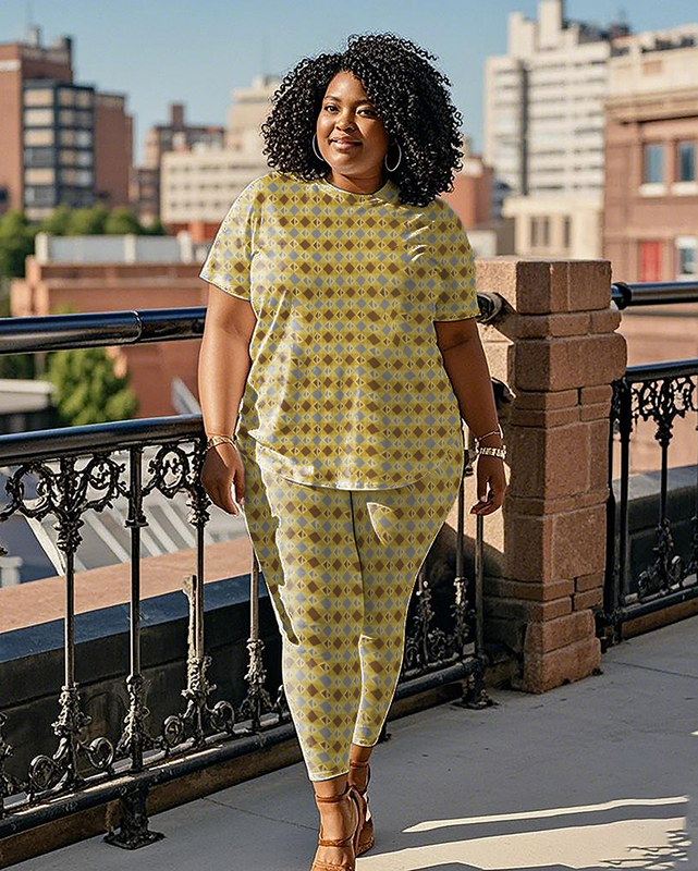 Women's creative pattern T-Shirt & Pants