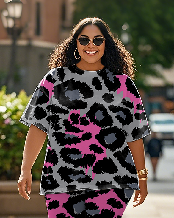 Women's Leopard print T-Shirt & Pants