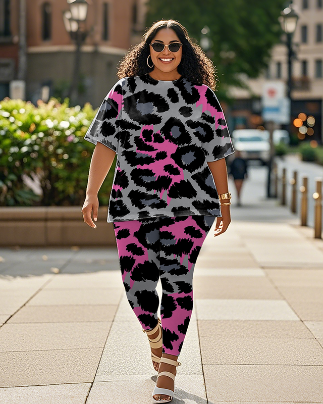 Women's Leopard print T-Shirt & Pants
