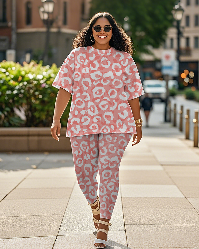 Women's Leopard print T-Shirt & Pants