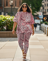 Women's Leopard print T-Shirt & Pants