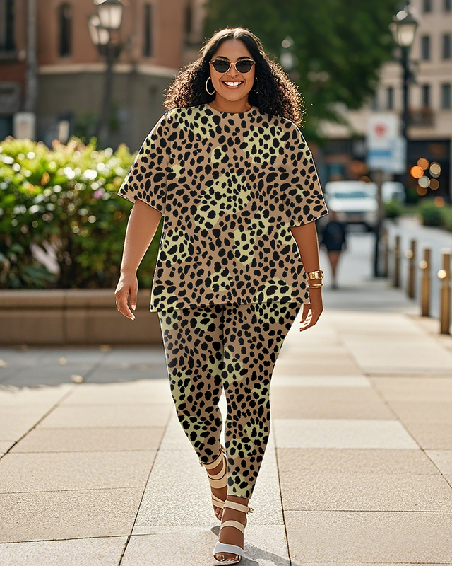 Women's Leopard print T-Shirt & Pants