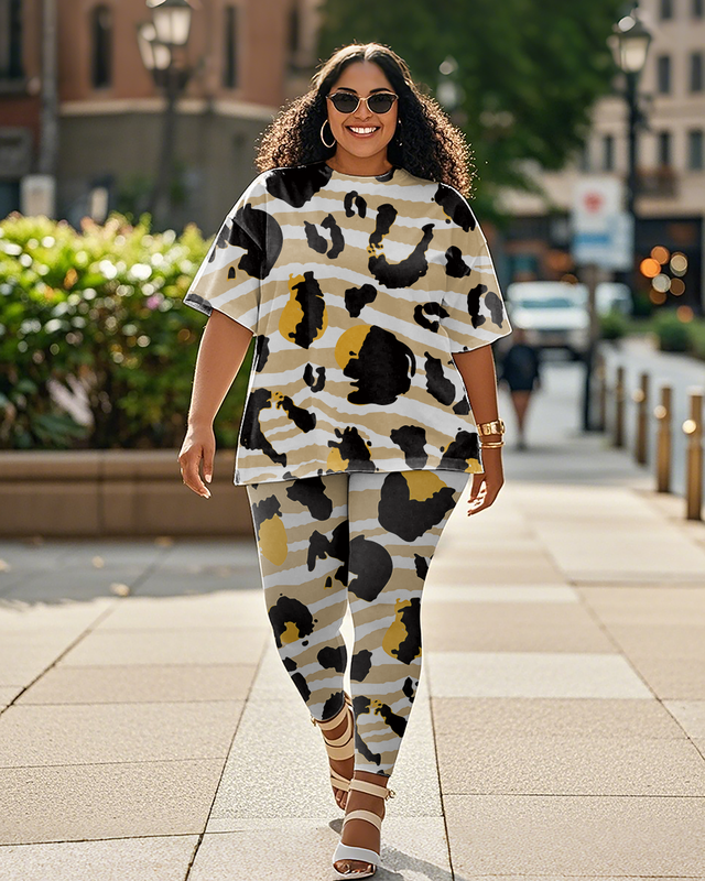 Women's Leopard print T-Shirt & Pants