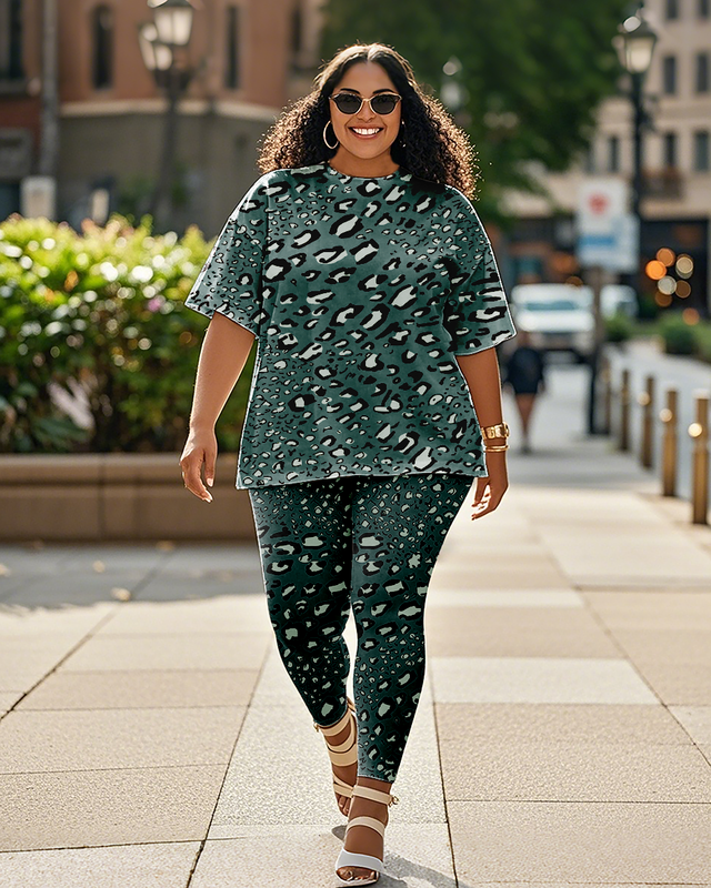 Women's Leopard print T-Shirt & Pants
