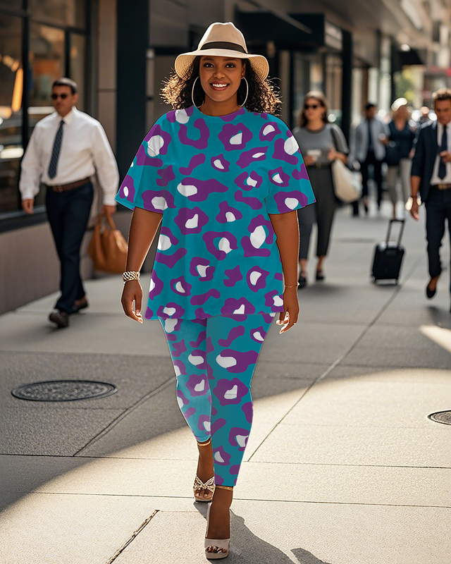 Women's Leopard print T-Shirt & Pants