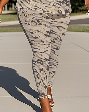 Women's Leopard print T-Shirt & Pants