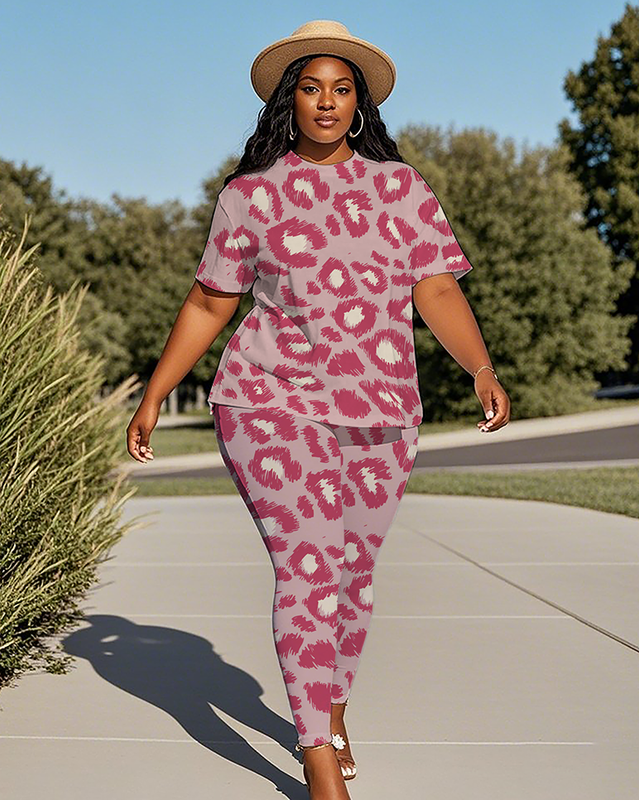 Women's Leopard print T-Shirt & Pants