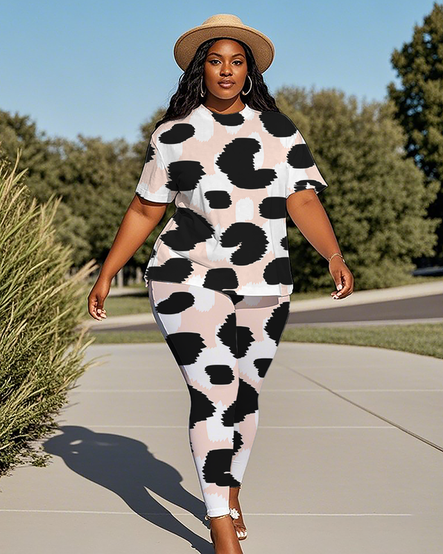 Women's Leopard print T-Shirt & Pants