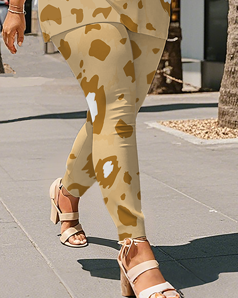 Women's Leopard print T-Shirt & Pants