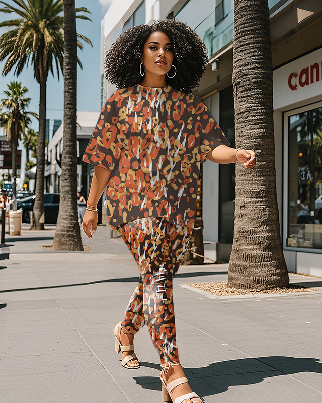 Women's Leopard print T-Shirt & Pants