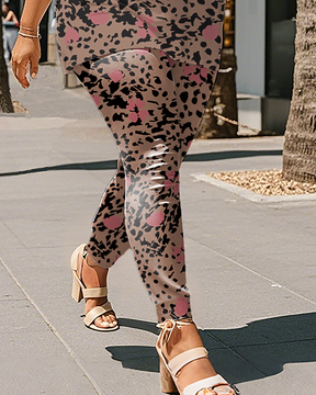 Women's Leopard print T-Shirt & Pants