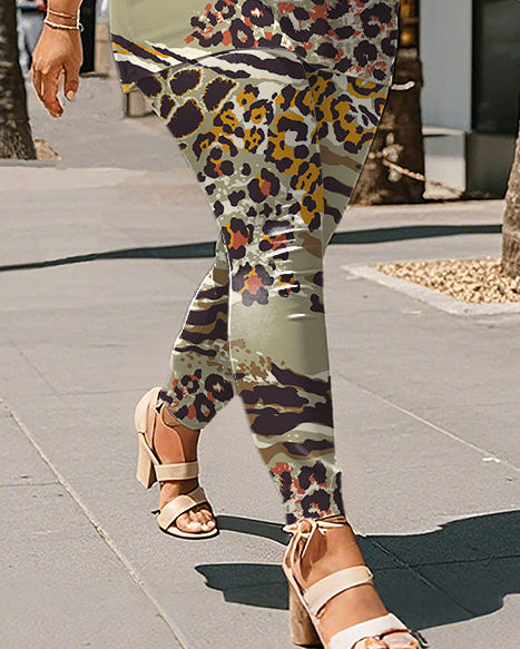 Women's Leopard print T-Shirt & Pants