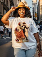 dancing skeleton Women's Plus Size T-shirts