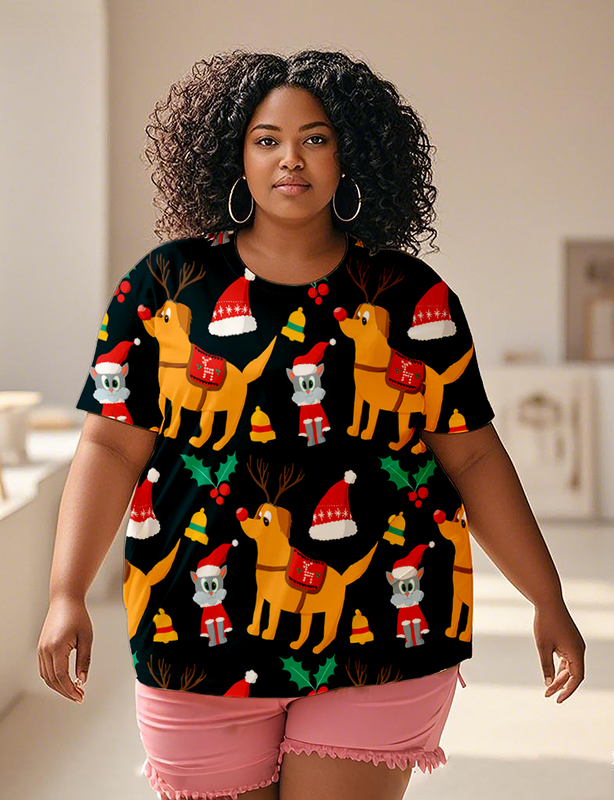 dogs and cats Women's Plus Size T-shirts
