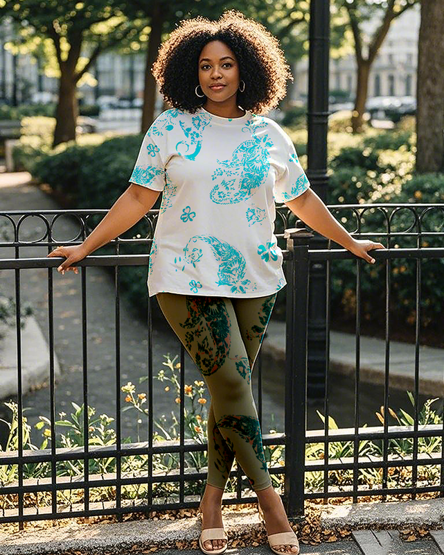 Women's feathers T-Shirt & Pants