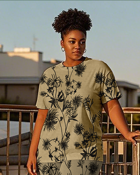 Women's flowers T-Shirt & Pants