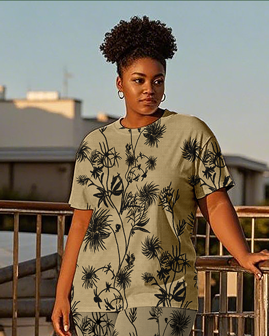 Women's flowers T-Shirt & Pants
