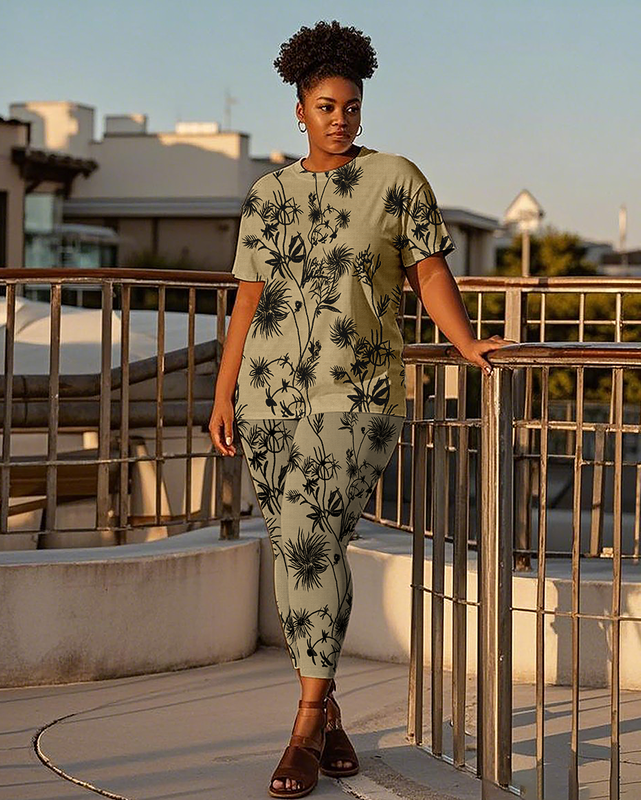 Women's flowers T-Shirt & Pants