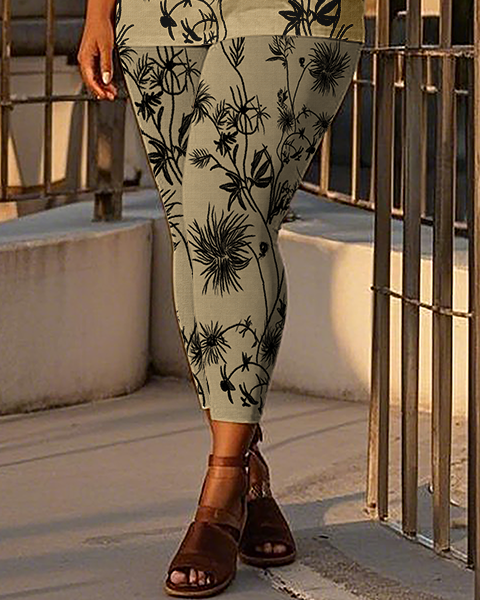 Women's flowers T-Shirt & Pants