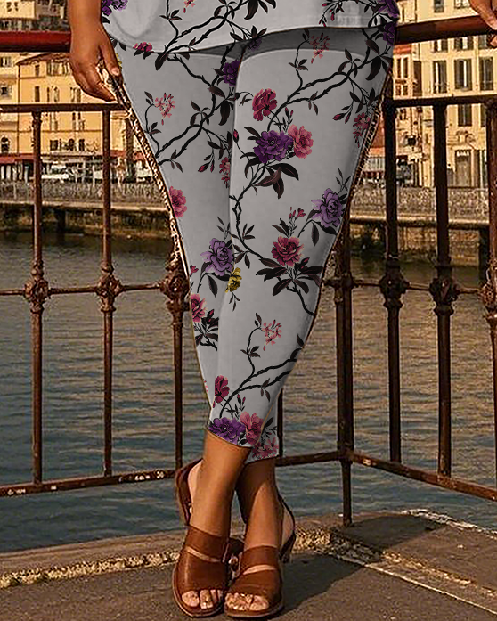 Women's flowers and birds T-Shirt & Pants