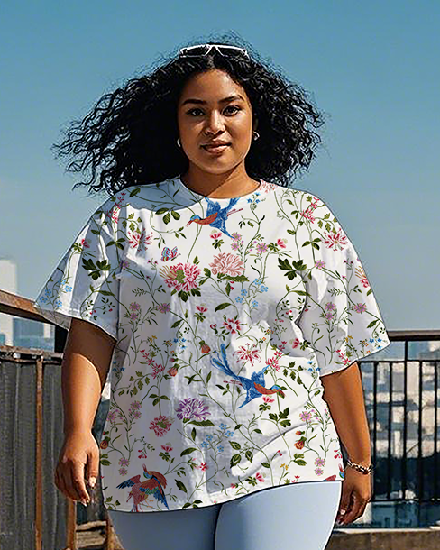 Women's flowers and birds T-Shirt & Pants