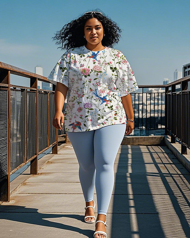 Women's flowers and birds T-Shirt & Pants